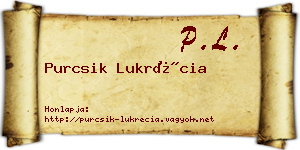 Purcsik Lukrécia névjegykártya